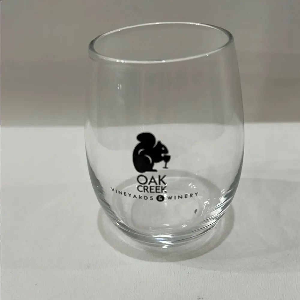 Oak Creek Vineyards & Winery 6 Oz Black Silhouette Stemless Wine Glass Drinkware